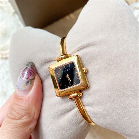 gucci square bangle watch|vintage gucci bangle bezel watch.